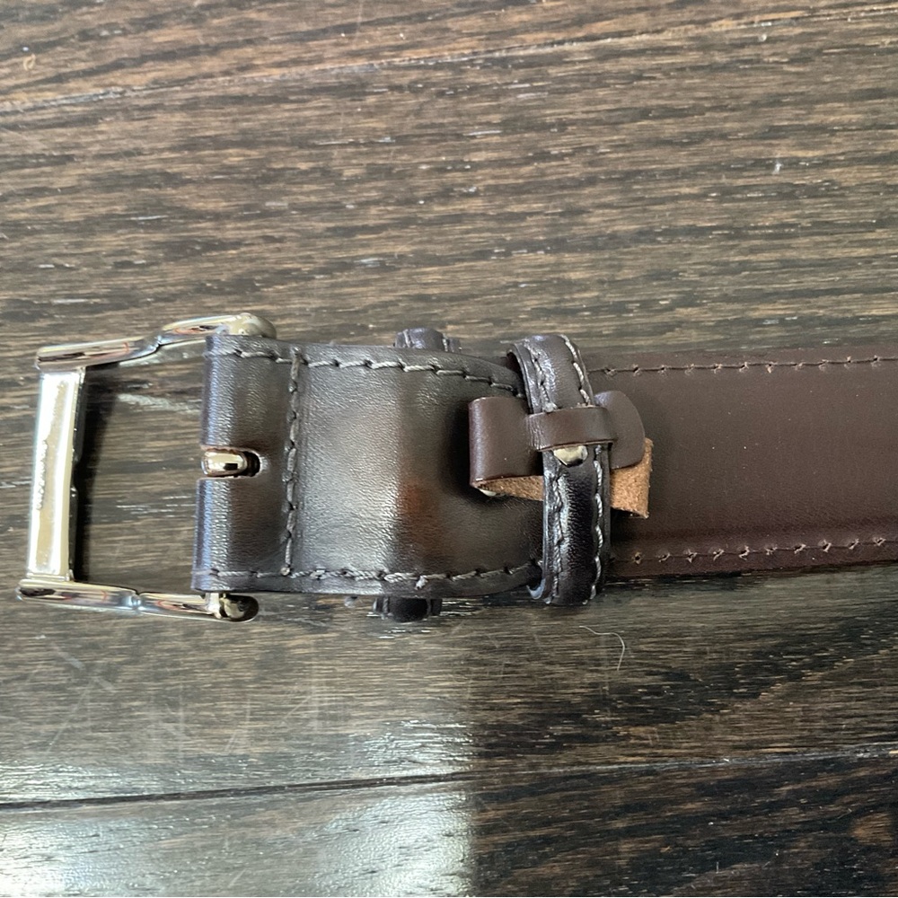 Bontoni Chocolate Calf Leather Belt - Picture 6 of 7